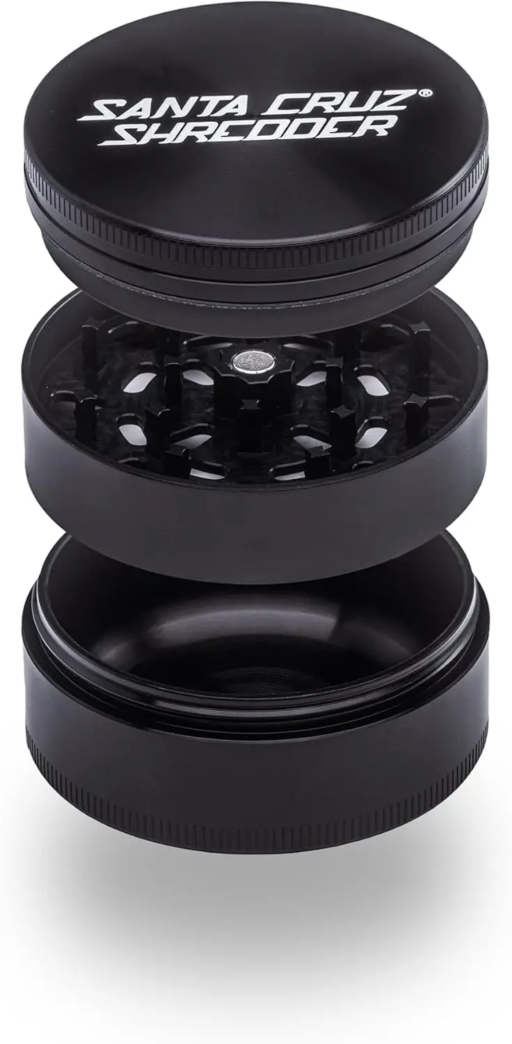 

Metal Herb Grinder with Knurled Top for Stronger Grip, 3-Piece Large 2.7" Black