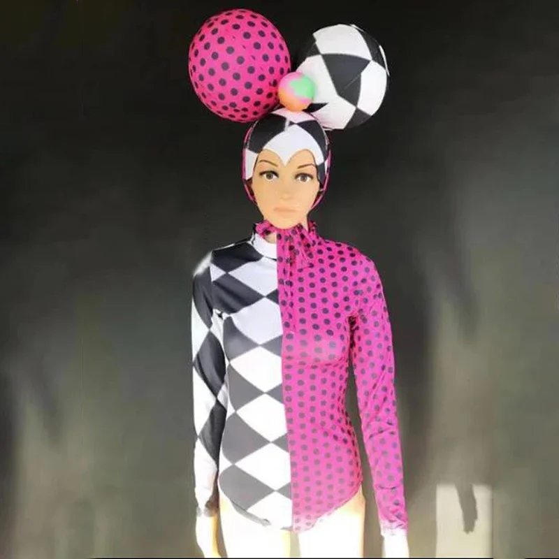 3 Styles Big Headwear Cosplay Bodysuit Women Party Gogo Dancer Costumes Bar Nightclub Ds Dj Stage Show Rave Outfit XS6944