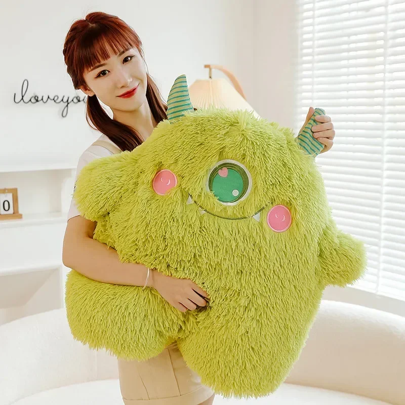 Long-haired little monster plush toy girl bed sofa tatami throw pillow cushion doll doll