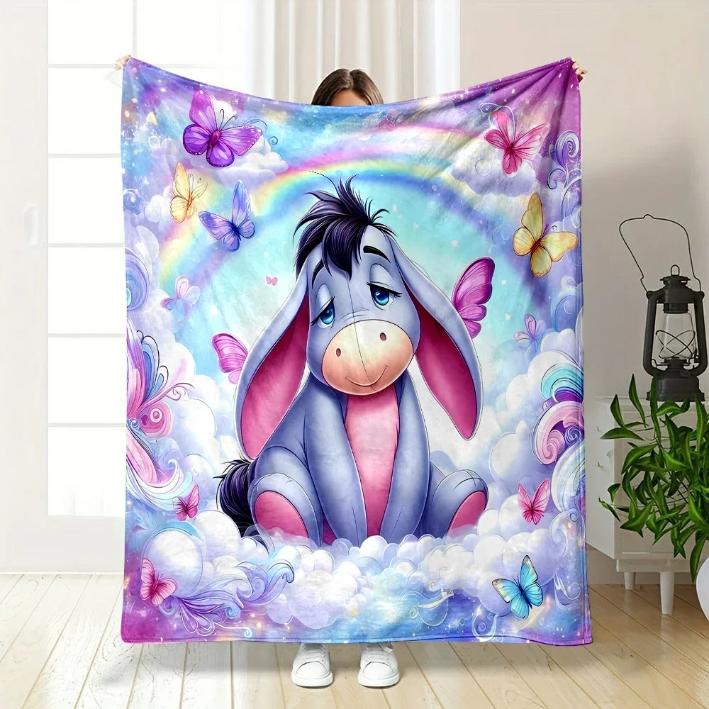 Disney Pooh Bear Eeyore Blanket Warm Soft Fluffy Kids and Adult Sofa Bed Throw Blanket Outdoor Travel Camping Sheet Plaid