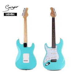 Custom Electric Guitar,6 Strings, Light Blue Left Hand,In Stock,Send in 3 Days,Chorme Harwares, High Quality, New,Special Price