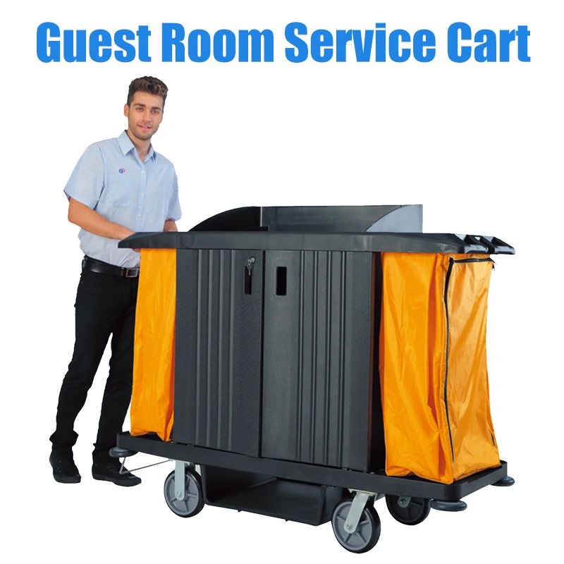 Competitive Housekeeping Commercial Janitor Trolley Cleaning Cart Guest Room Service Cart With Cheap Price