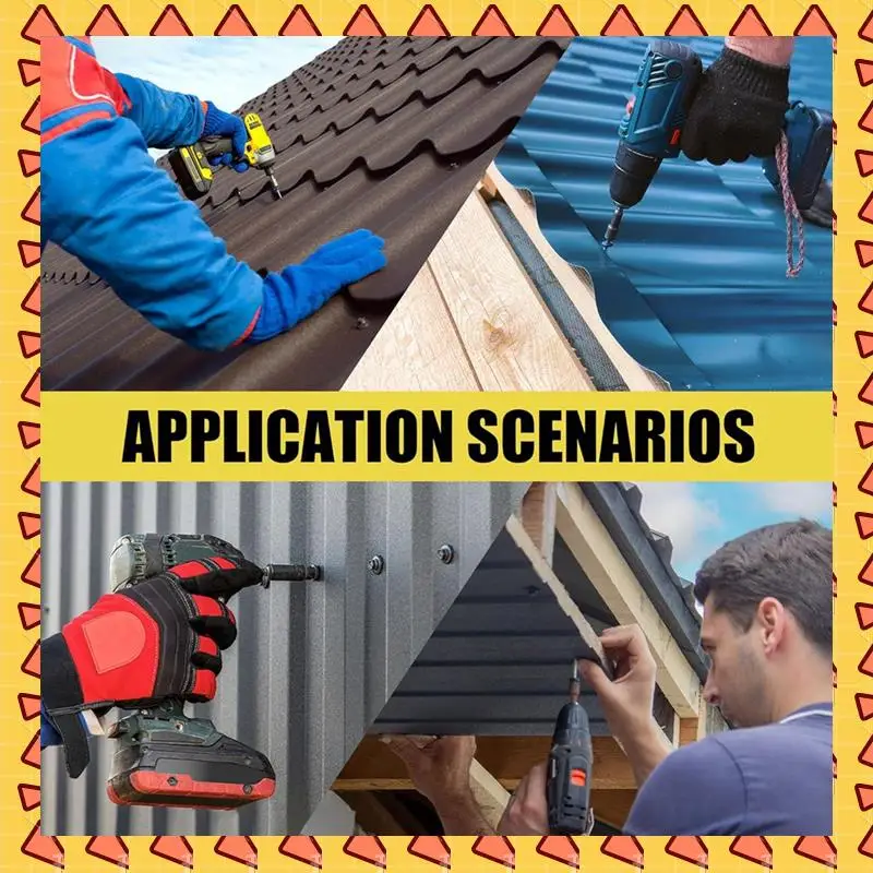 A008 300Pcs 10X1 Hex Heads Self-Drilling Metal Roofing Screws, EPDM Washer,Sheet Metal Roof Screw With Hex Driver Bit