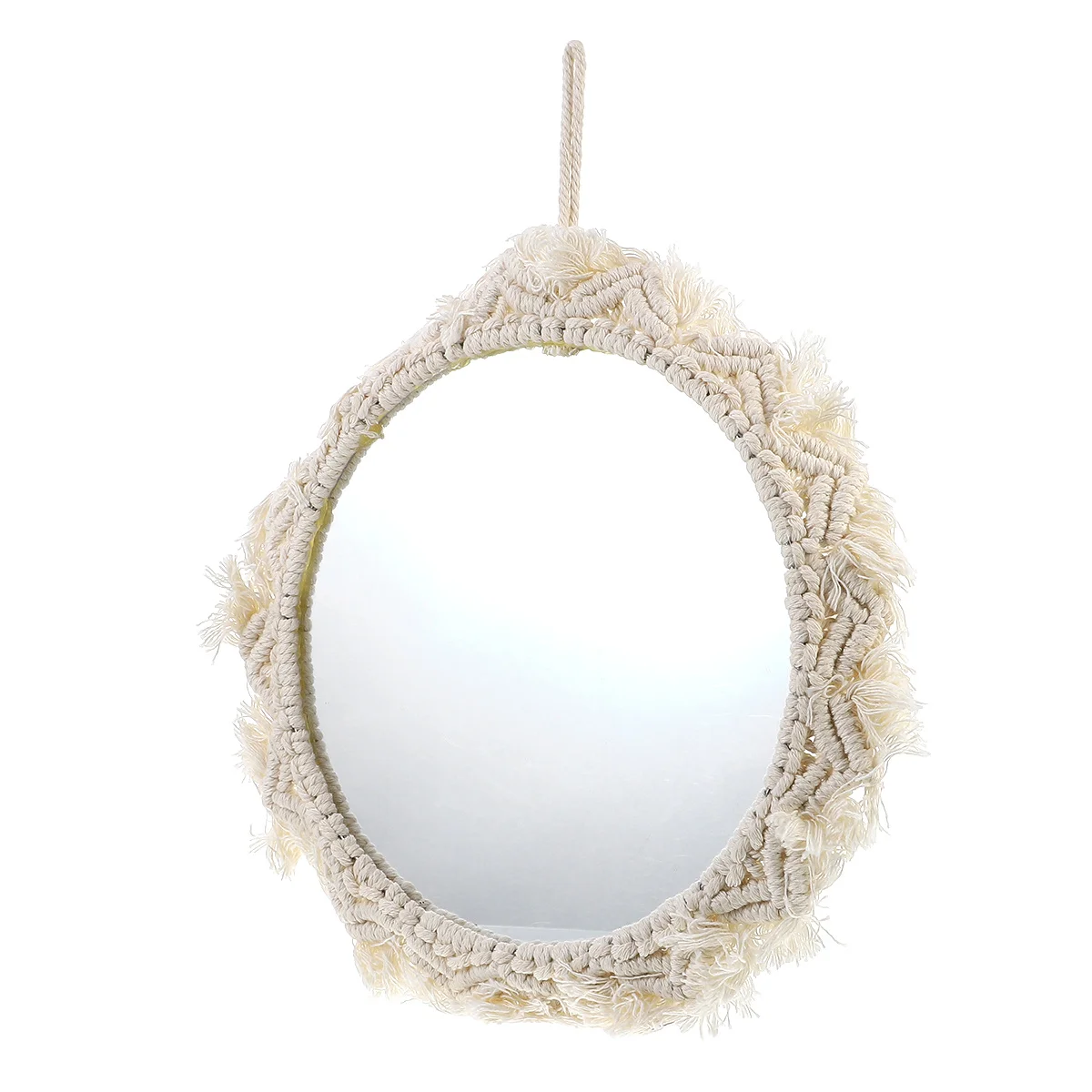 

1Pcs Modern Wall Hanging Mirror Tapestry Decorative Round Makeup Mirror Vertical Space Enhancer for Bedroom Living Room Office