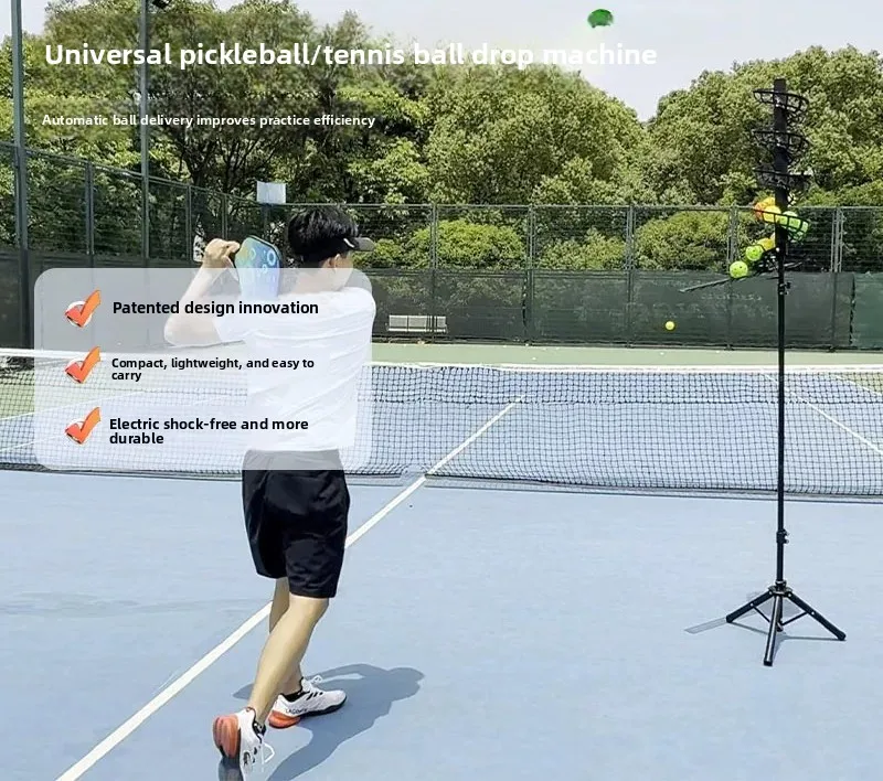 Automatic Tennis Pickleball Ball Machine with Feeder for Beginners Kids Swing Practice Training and Single Player Equipment