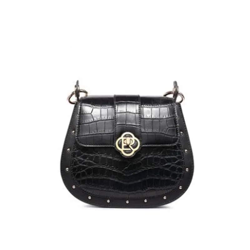 ouluoer new crocodile female  fashion  Saddle one shoulder crossbody pig women bag