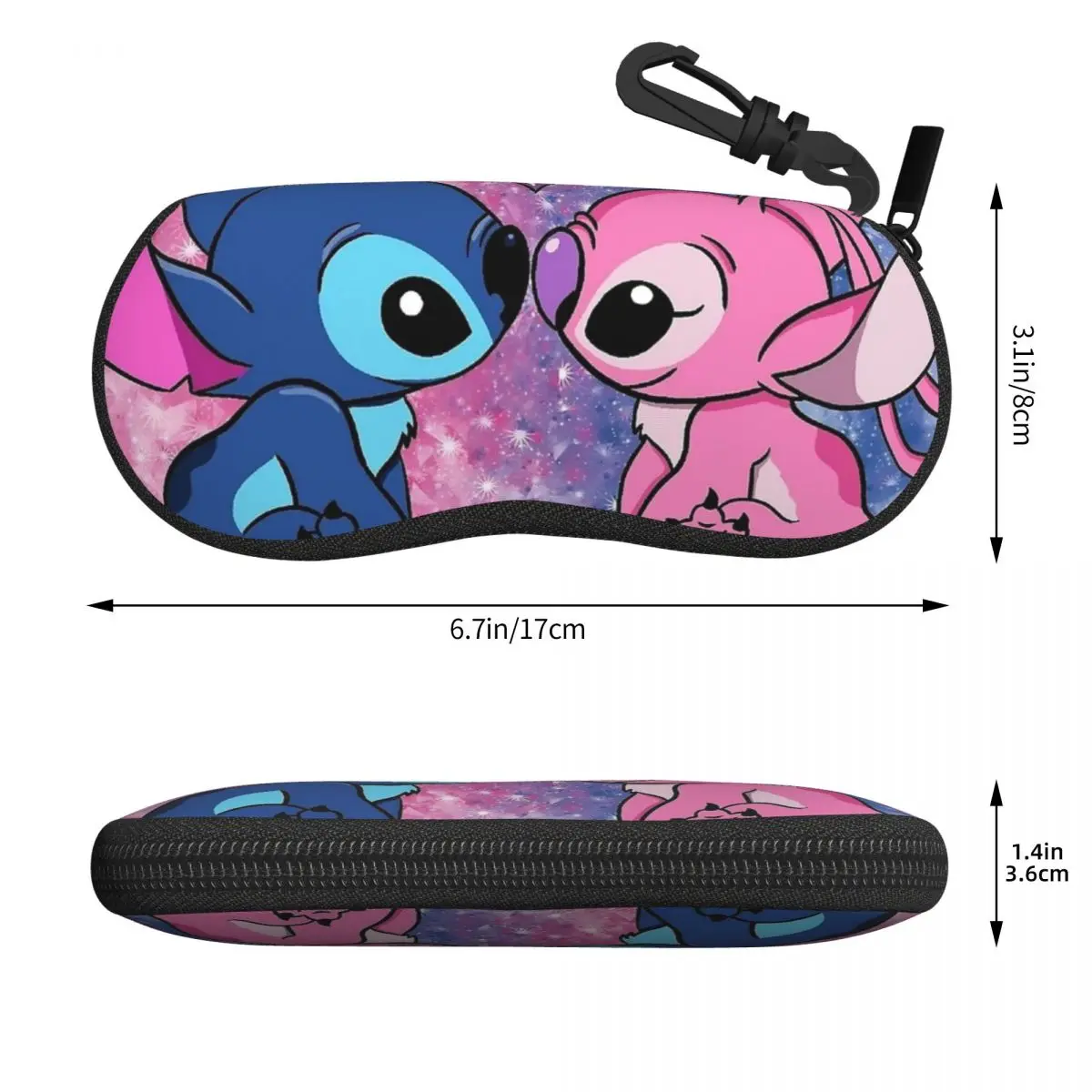 Stitch And Angel Glasses Case Men Women Portable Eyewear Storage Box Ultra Glasses Box