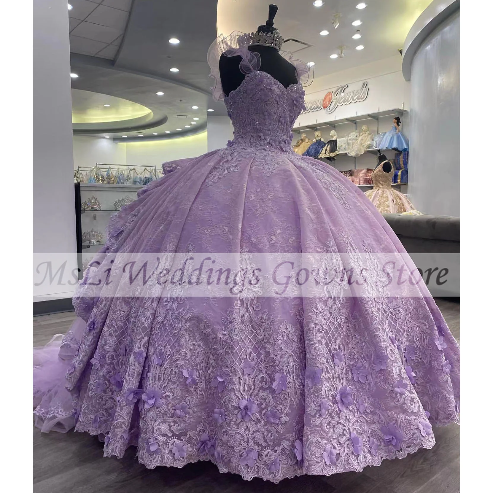 

Лавандовые платья для Quinceanera с цветами и бусинами многослойное бальное платье принцессы на шнуровке 15 дней рождения вечернее платье на заказ