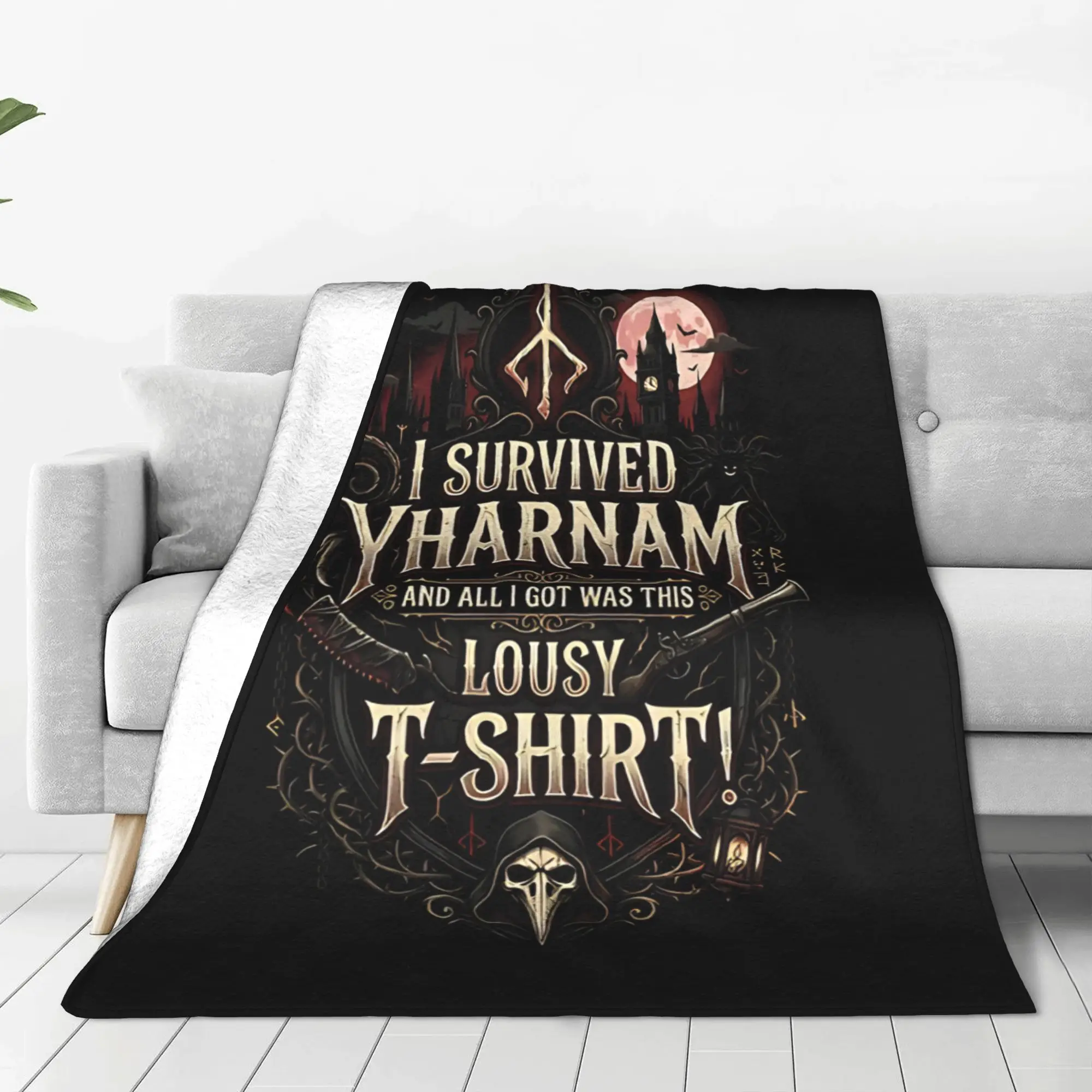1PC Home Cute Room Decor Old Town Gothic Horror Blanket Throw Blanket Bloodborne Novelty Warm Blanket All Season