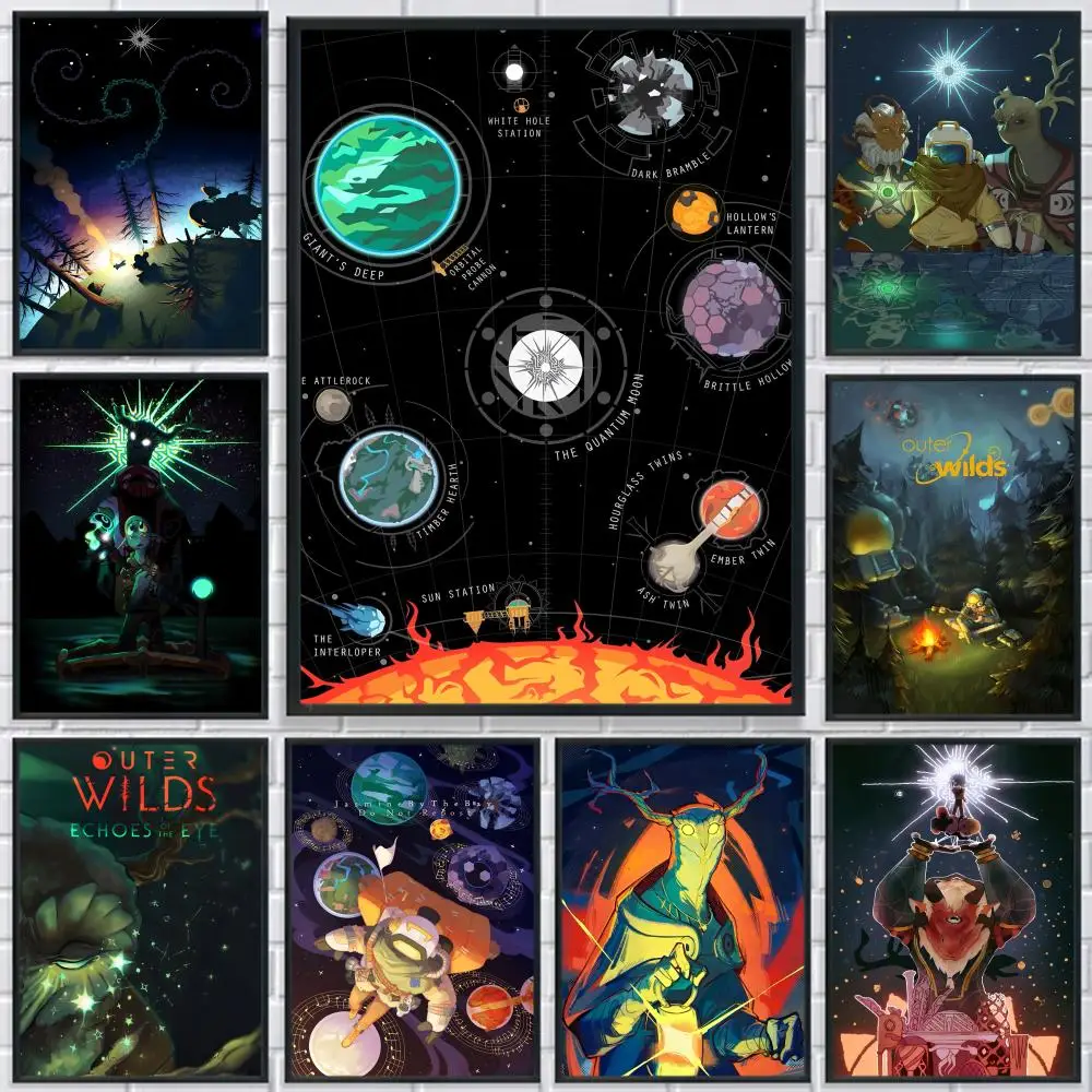 Anime Outer Wilds Poster HD wasserdichte selbstklebende Wandkunst – vielseitige Dekoration für jeden Raum |   Perfekte Geschenkidee
