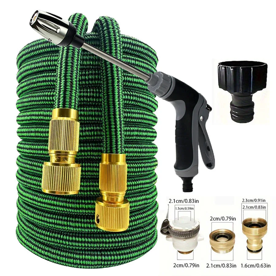 

Expandable Garden Hose 25-150FT with Metal Spray Gun & Brass Connectors - Flexible Water Hose for Car Washing & Watering