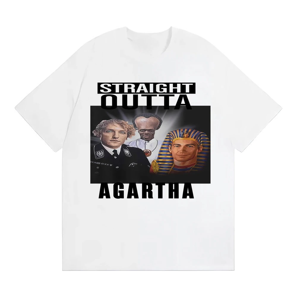 Straight Outta Agartha Funny Meme Printed T Shirt Men Women Clothing Cotton Fashion Hot Sale T-shirt Oversized Tshirt Streetwear
