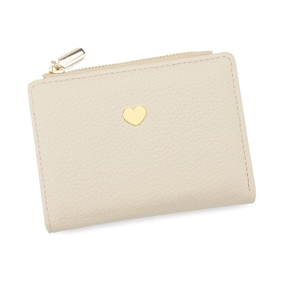 الإبداعية سستة اثنين أضعاف المحفظة بلون الحب القلب المرأة محفظة قصيرة مكافحة فقدان سعة كبيرة محفظة نسائية للعملات المعدنية الأعمال