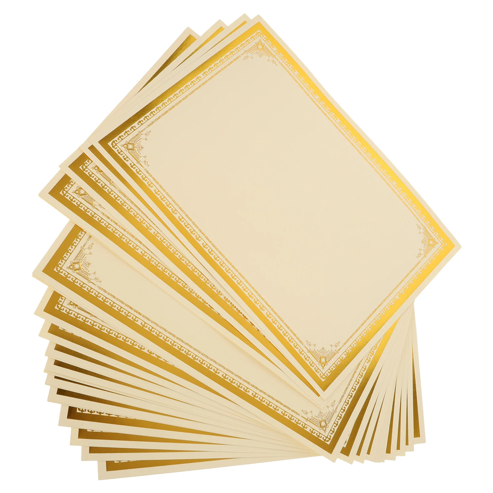 

30Pcs Award Certificate Paper A4 Blank Certificate Paper 250G Gold Foil for Graduation Ceremony Office School Academic