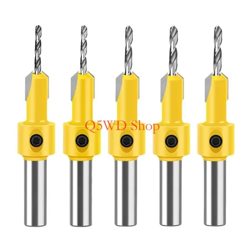 Q5WD 5/7Pcs 8mm Woodworking Countersink Drill Perforator Head Hole Drill Screw
