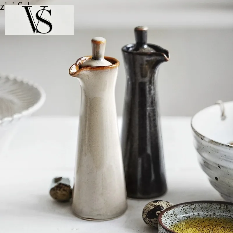 Pot à sauce soja, boîte à épices et vinaigre, accessoires de cuisine, outils à épices, bouteille en céramique pour assaisonnements, pot à huile, bouteille à huile