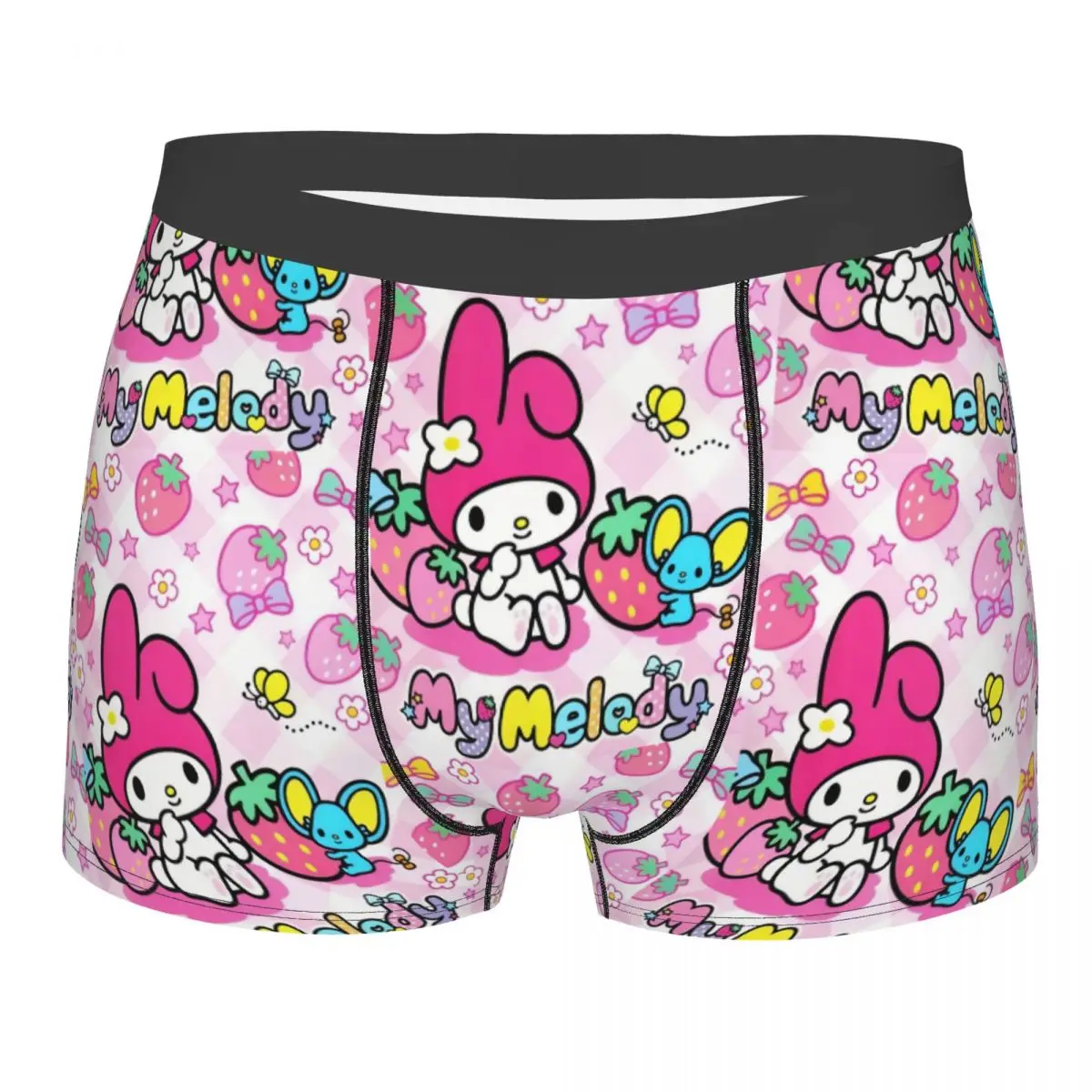 Custom Cartoon My Melody Sanrio Japan Anime Boxer Shorts For Homme 3D Printed Underwear Panties Briefs Soft Underpants