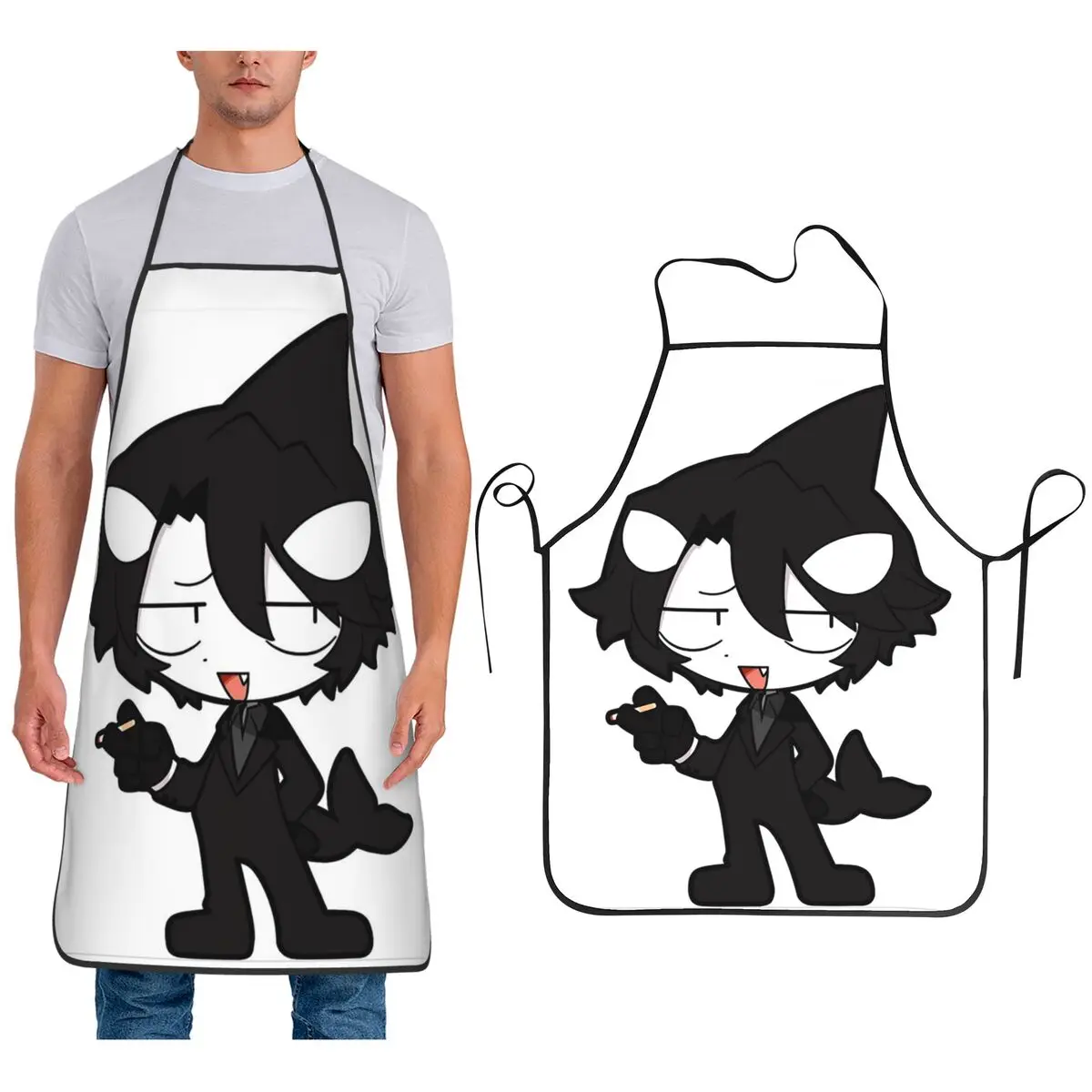 مريلة Idate Chef Cooking Cuisine Tablier بدون أكمام مريلة تنظيف المطبخ للنساء والرجال #1