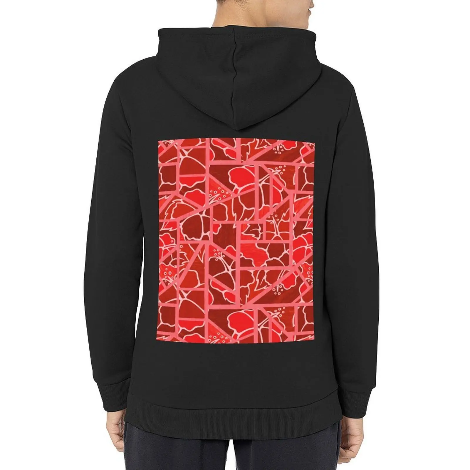 

Red Hibiscus Mosaic Hoodie men clothes korean autumn clothes fashion men korean style clothes tracksuits
