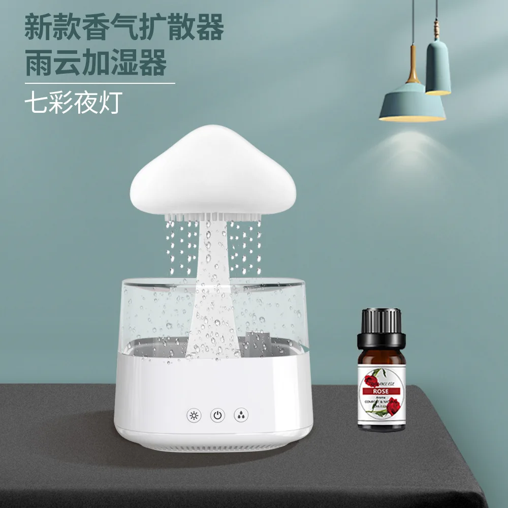 Creative Rainbow Rain Cloud Humidifier with Night Light Function