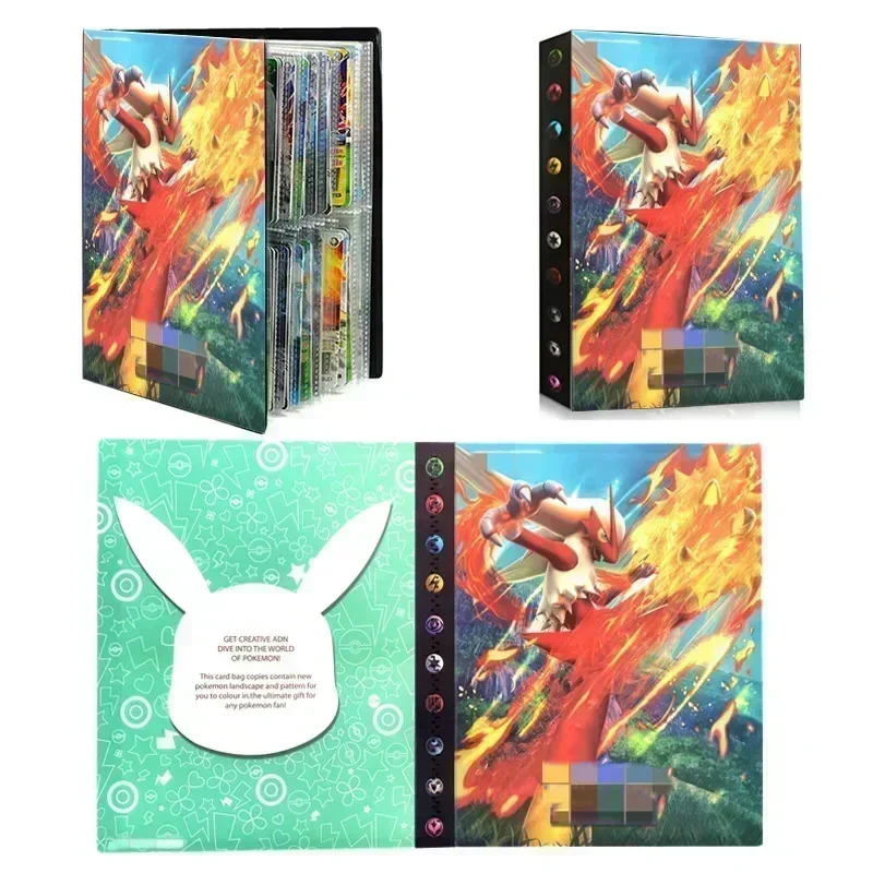 240PCS 애니메이션 몬스터 카드 바인더 만화 생물 TCG 컬렉션 앨범 게임 카드 트레이딩 카드 홀더 스토리지 도서 수집가