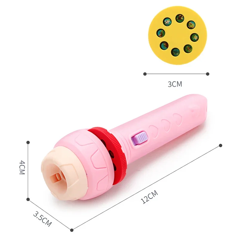 Tocha de projeção de luz infantil com 120 slides de imagem, brinquedo de lanterna de quebra-cabeça educacional para aprendizagem precoce e descoberta visual