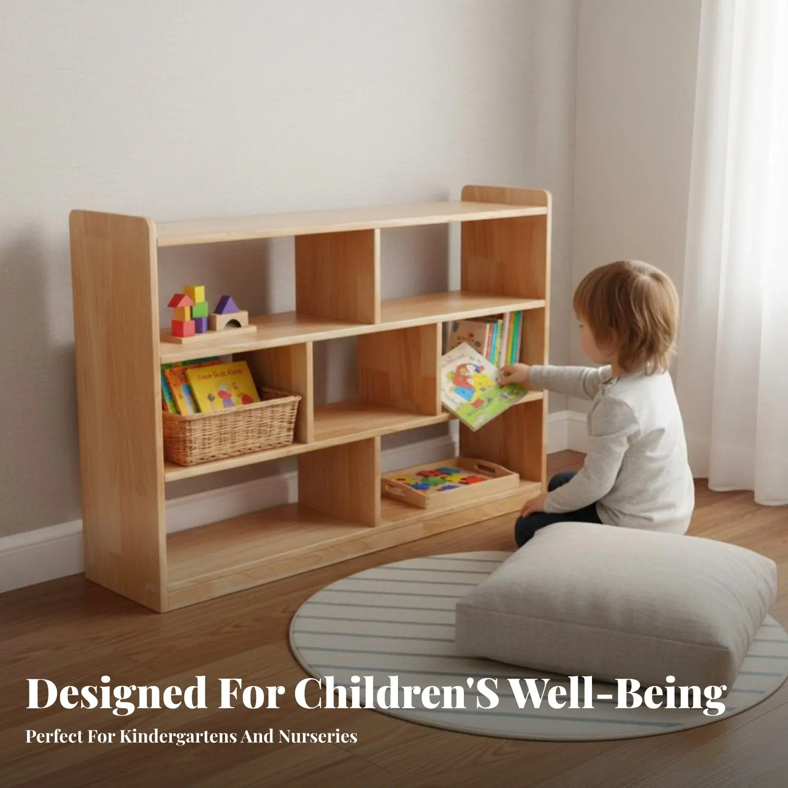 montessori-cubby-unit-kidschild-safe-design-multi-cubby-organizer-rounded-edges-open-front-reach-for-toddlers-daycare-playroom