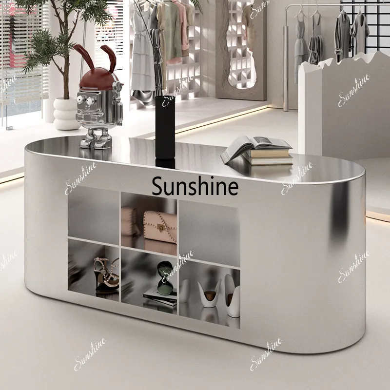 

Clothing store Nakajima, stainless steel wire drawing display, display, product display