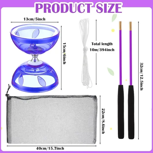 Imagen 2 del producto 2025 nuevo Diabolo portátil chino Yoyo Diabolo conjunto equipo de gimnasio equipo para adultos niños ancianos ejercicio de agilidad interior al aire libre