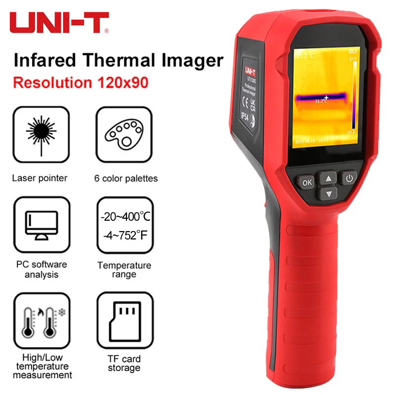 UNI-T Thermal Imaging Camera 120x90 IR Resolution -20~400℃ Handheld Infrared Thermal Imager for Electrical HVAC Automotive Repar