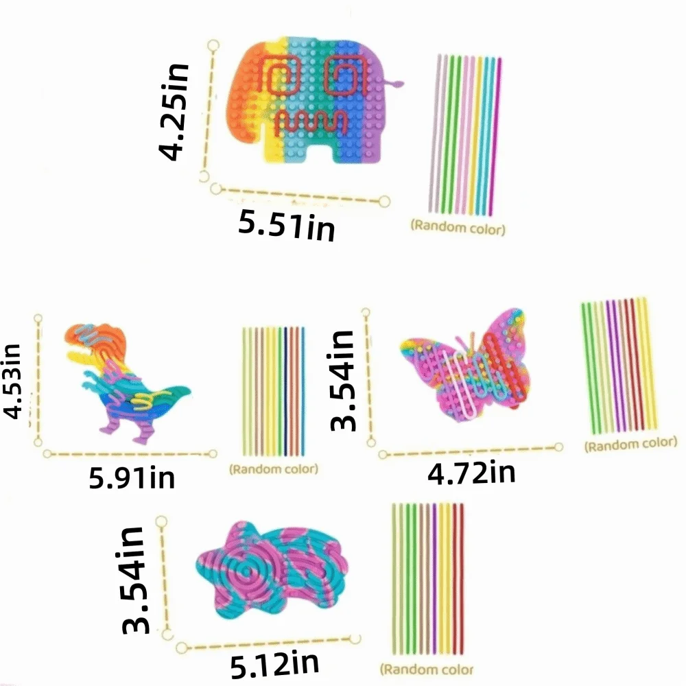 لوحة أنشطة حسية كرتونية جديدة مع 11 قضيبًا من السيليكون ألعاب تعليمية لتخفيف التوتر ألعاب تعليمية للأطفال