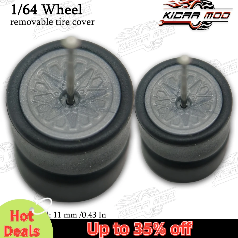 1/64 RLC Premium koła ze śliskimi oponami dla Hot Wheels RLC Muscle Car płatek Model szprychy części tuning samochodu D:11mm + 13mm (1 zestaw)