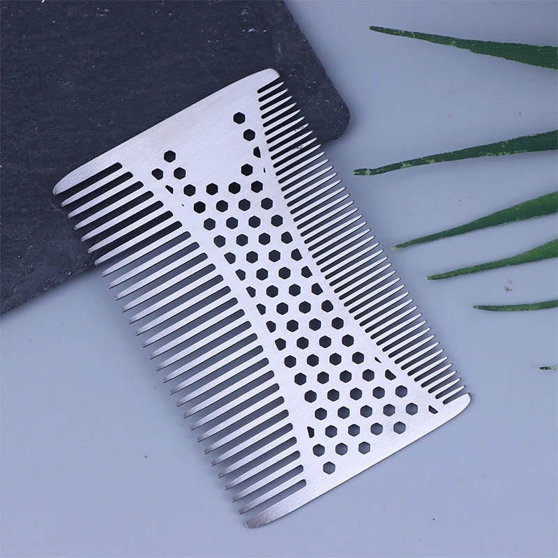 

Профессиональная расческа из нержавеющей стали для мужчин - ультратонкая антистатическая борода, парикмахерская, парикмахерская, размер кредитной карты