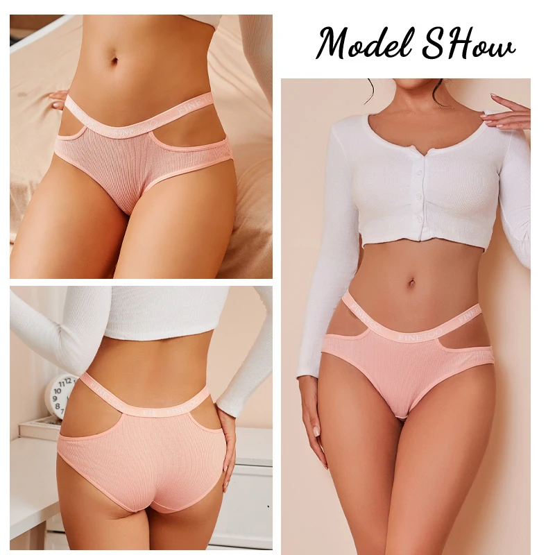 New 3Pcs/Set Low Waisted Cotton Panties For Women Sexy Letter Skin-friendly Briefs Trendy Breathable Female Underpants Lingerie