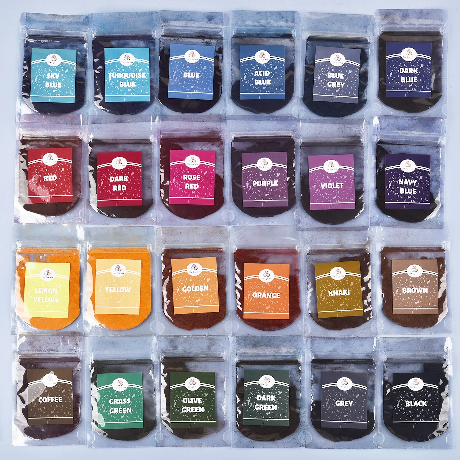 New 24 Color 10g Fabric DIY Tie Dye Powder Color Change Free Cooking Color Dye For Fabric Bag Clothes Suit Dye Fabric Decorating