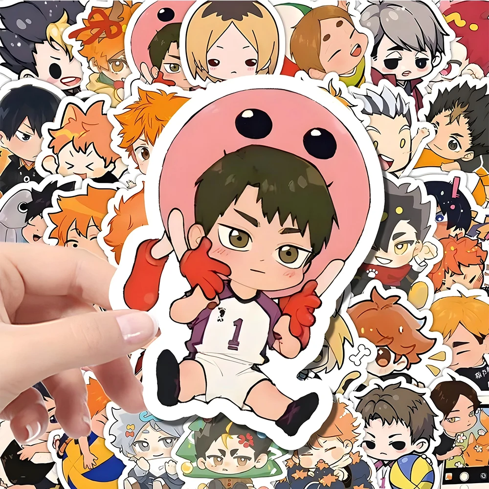 

10/30/60pcs Anime Haikyuu!! Stickers Cute Cartoon Decals for Kids Toy DIY Phone Water Bottle Notebook Fun Graffiti Sticker Decor