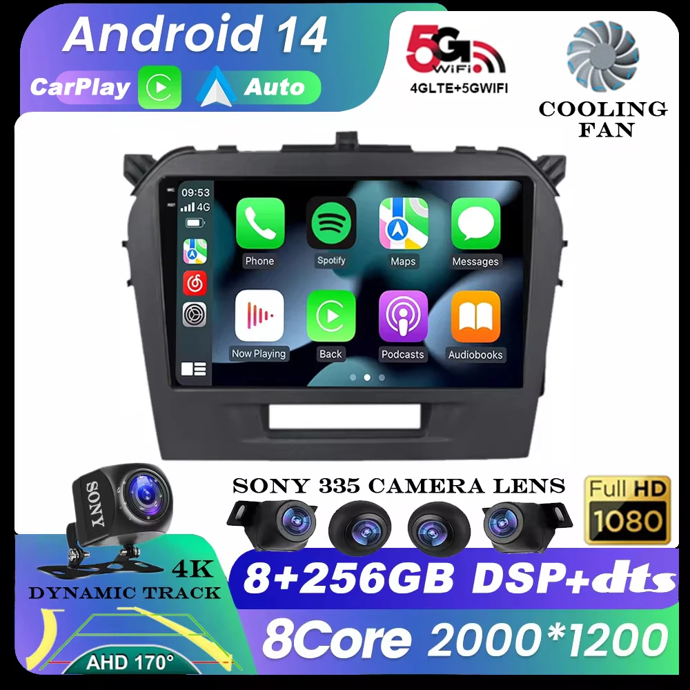 

Android 14 For Suzuki Vitara 4 2017 - 2022 Car Radio Stereo Multimedia Navigation GPS Video Player Wireless Carplay Auto DSP RDS