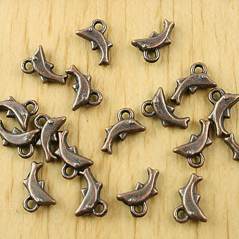 70pcs 10.6x8mm copper tone dolphin charms findings h1793