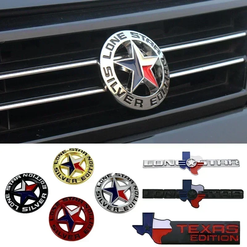 Emblema do carro para jeep lone star texas edição grand cherokee renegado patriot wrangler jk jl tronco corpo adesivo grade dianteira emblema