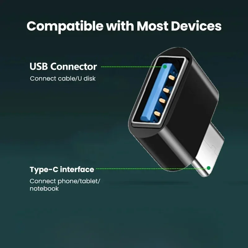 1-6pcs Type C to USB A Adapter 3.0 USB-C OTG Data Connector For  Huawei Xiaomi Cellphone Compute MacBook Pro iPad Mini Notebook
