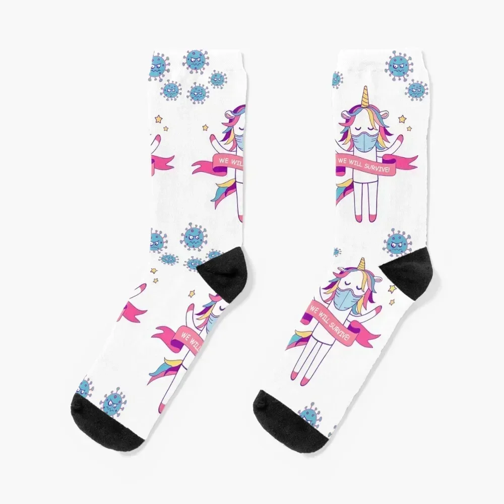 

We will survive! Unicorn says. Socks heated sport FASHION anti-slip Boy Socks Women's