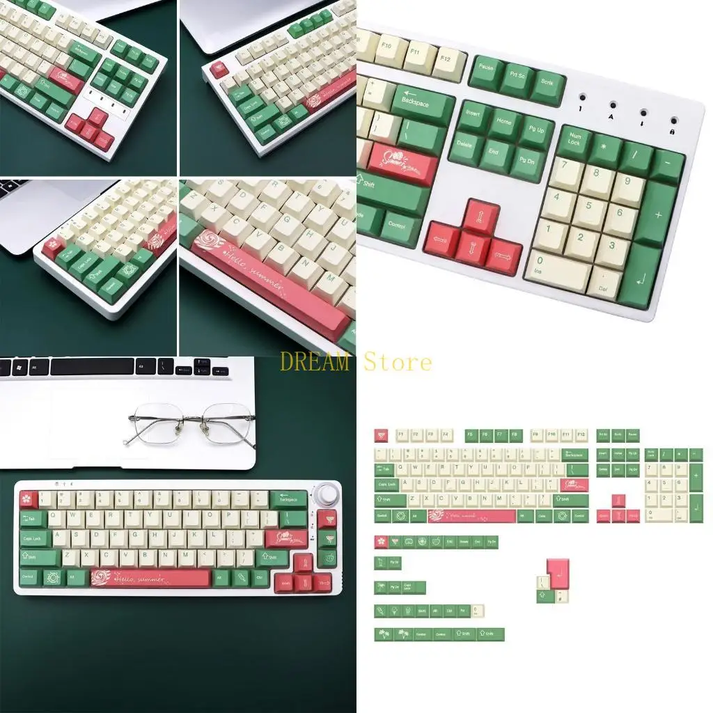 Cherry Profile Keycaps PBT DYE-SUB 136-Key Personalize Sweet Summer Keycaps For Cherry MX Switch Mechanical Keyboard Best Sale