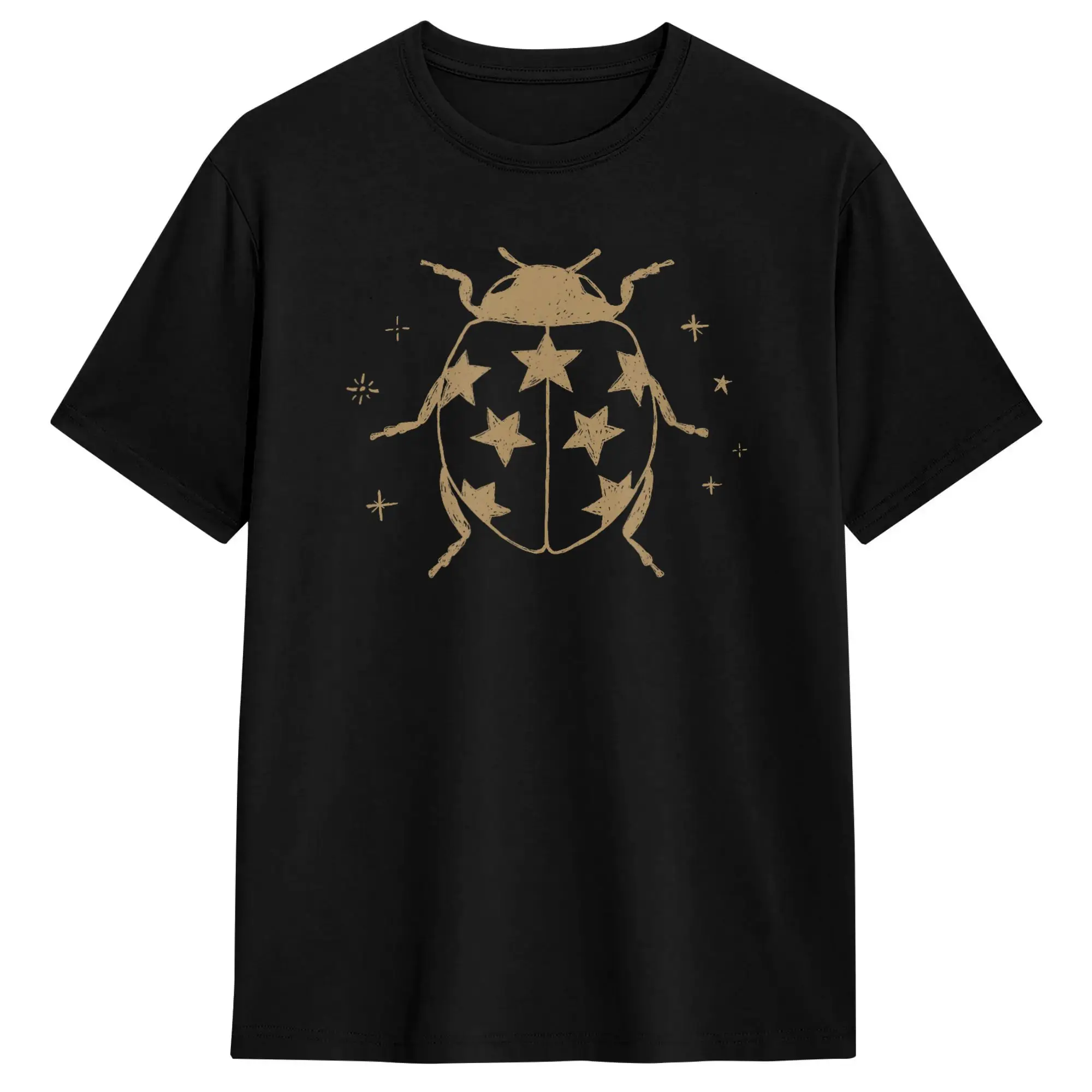 Grunge 2000s Ladybug Vintage Star Dots T Shirts Men 100% Cotton Fashion T-Shirt Round Neck  Tees Short Sleeve Clothes Gift