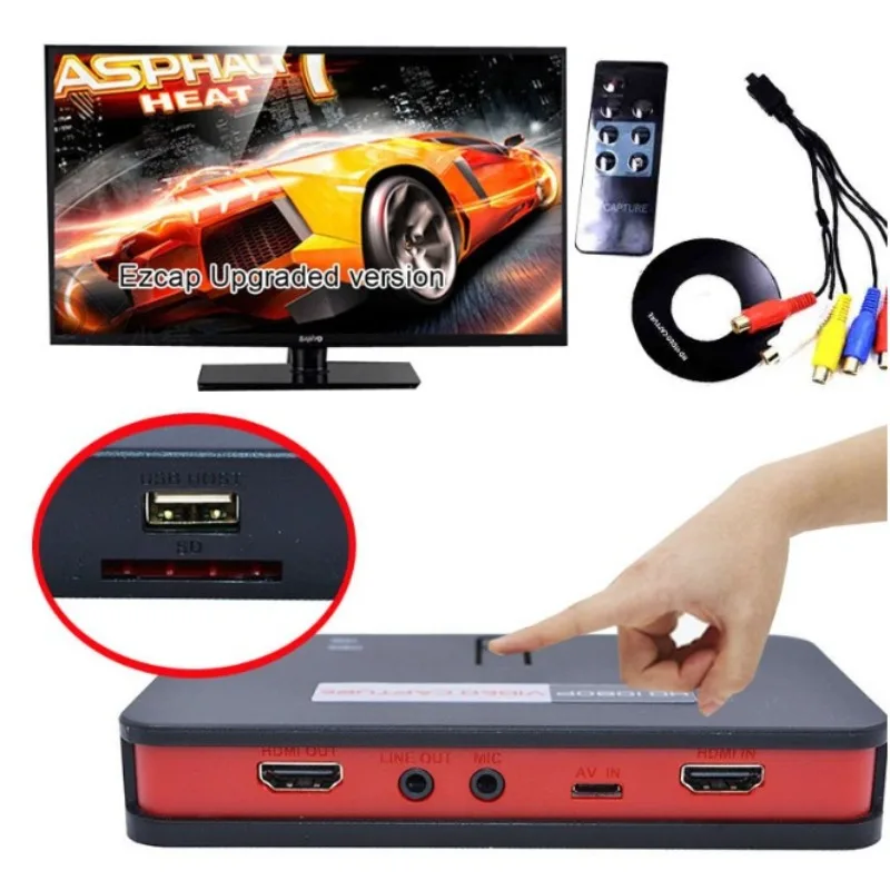 

EZCAP284 HD Video Capture Card, TV Set-top Box Game Video Recording U Disk SD Card Storage, 2-in-1 PC Live Broadcast EZCAP 284