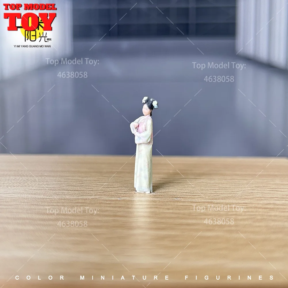 โมเดลตัวละครหญิงในชุดราชวงศ์ชิงโบราณ ขนาด 1/64 พิมพ์ลาย 3 มิติ สำหรับตกแต่งรถยนต์ ของเล่น และฉากจำลอง