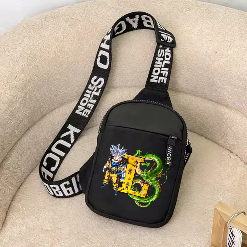 

New Cartoon Dragon Ball Goku Casual Shoulder Bag for Adult Kawaii Printed Trend Crossbody Packet Sports Portable Mini Phone Bags