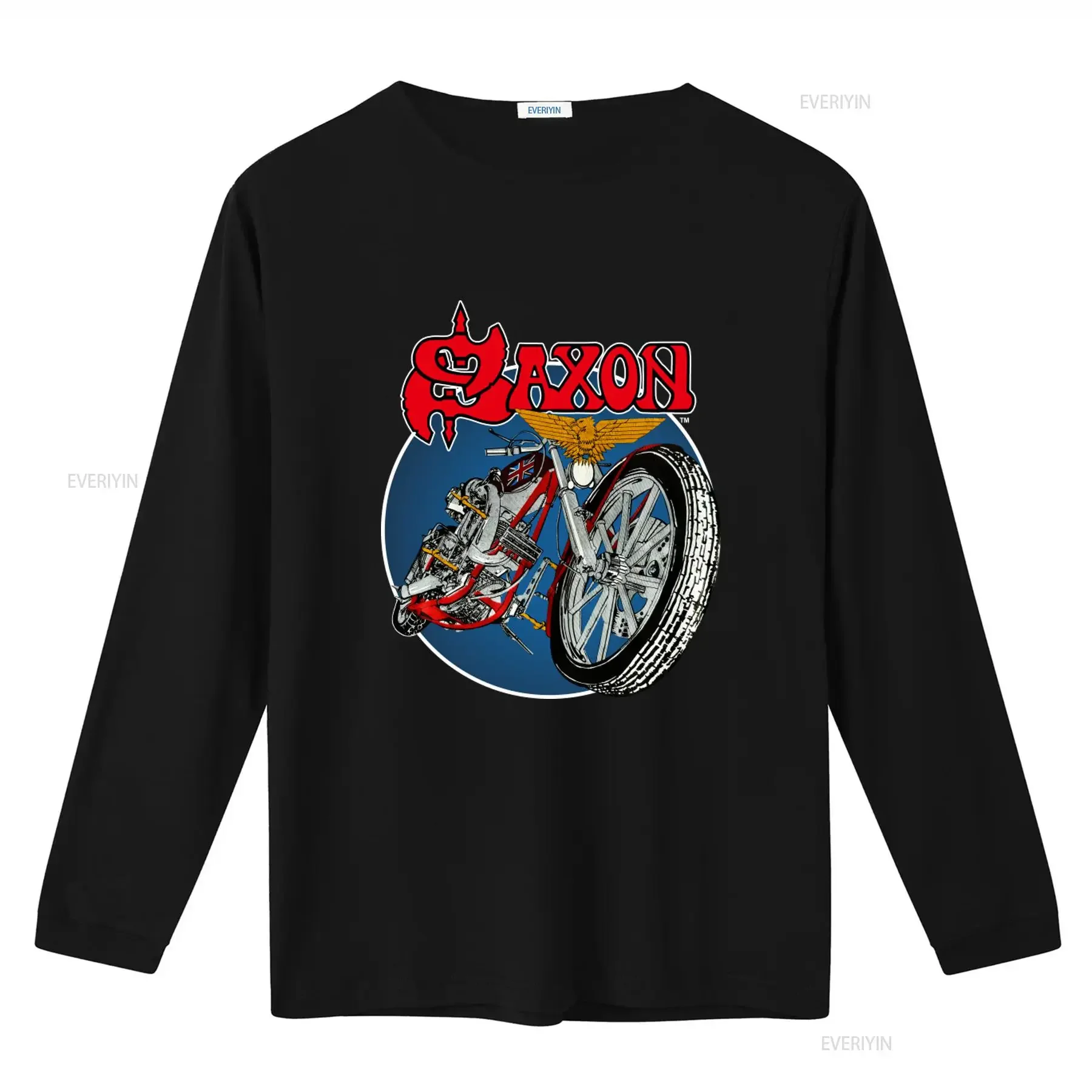Vintage 1982 Saxon Motorcycle Eagle T Shirt Large vintage Washed Versatile designer clothes Soft Stylish streetwear Stretched