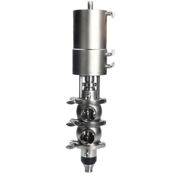 DN65 Pneumatic Double Seat Sanitary Stainless Steel Mixproof Valve Low Price Mix Proof Valve