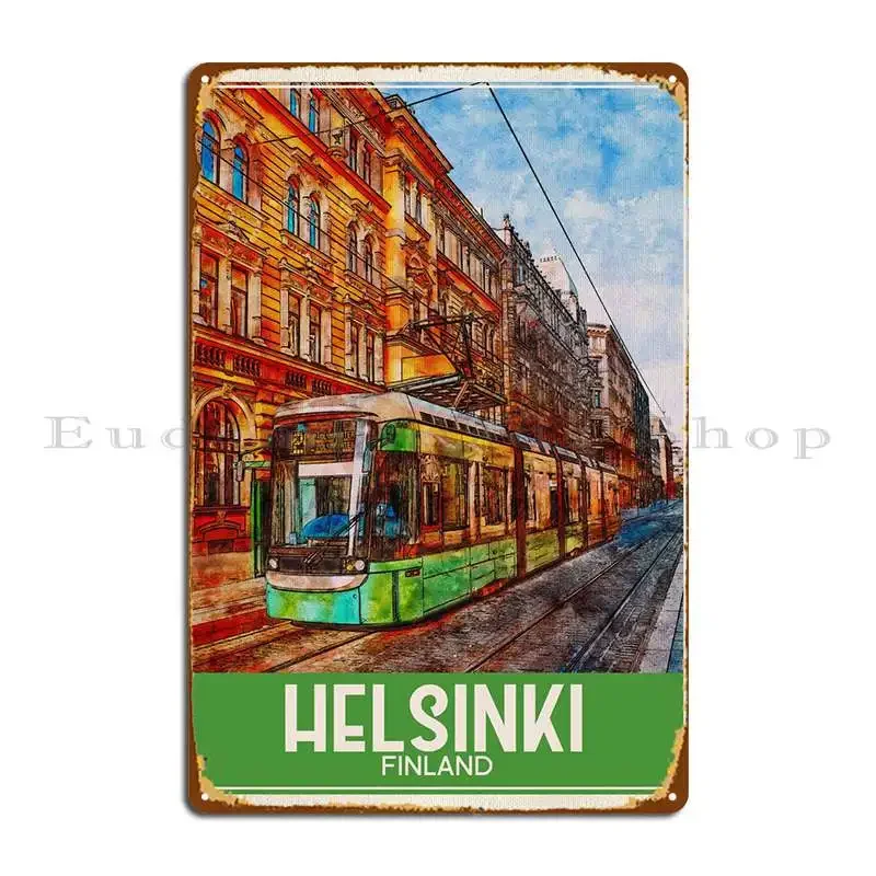 Helsinki Finland Metal Sign Rusty Wall Cave Wall Custom Printed Classic Tin Sign Poster