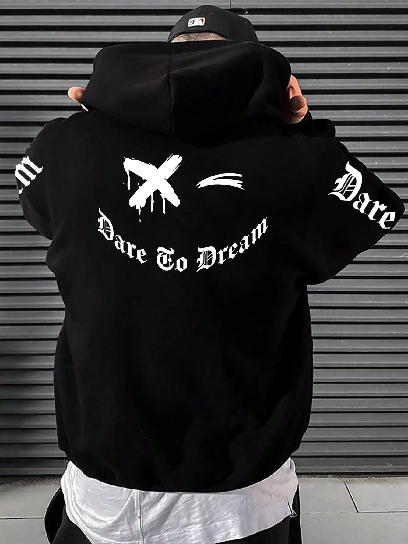 Dare Go Dream Art Words Printed Male Hoodies Street Fleece Clothing Mens Hip Hop Autumn Pullovers Streetwear New Streetwear